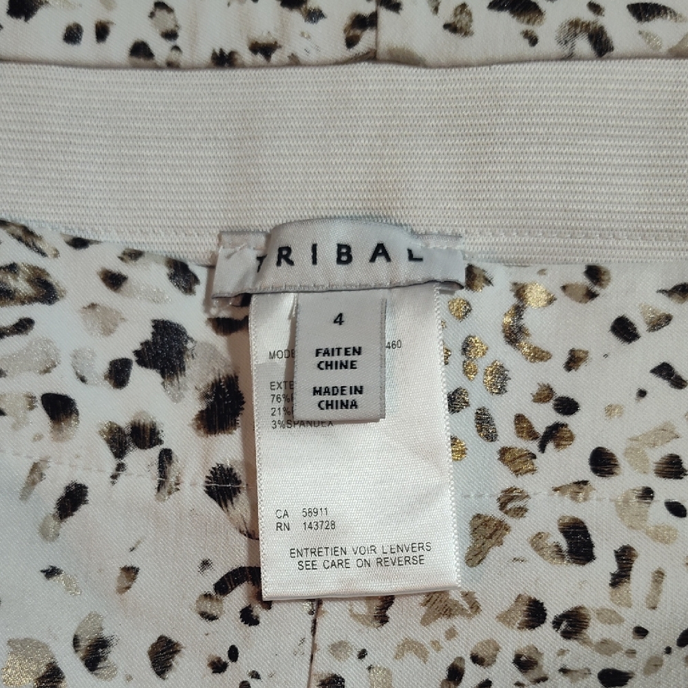 Tribal Leopard Print Skirt with Gold Accents